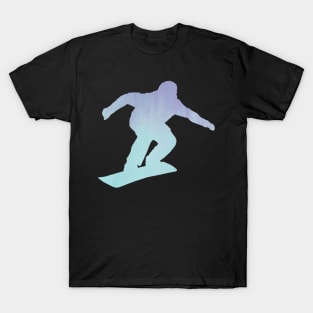 Blue Ice Snowboarder Silhouette T-Shirt